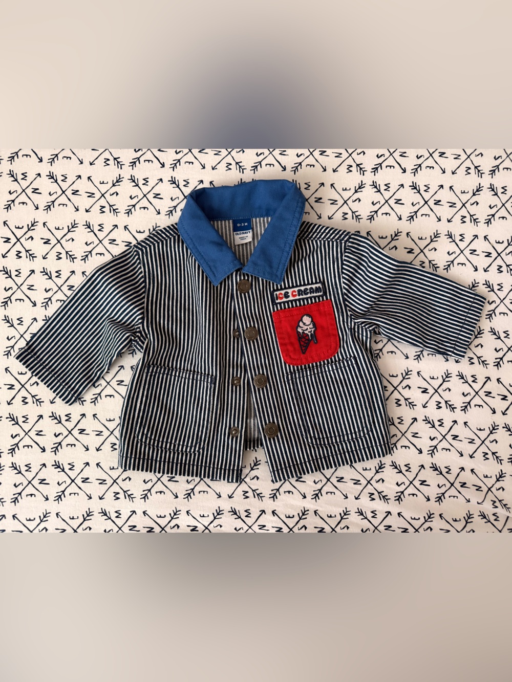 Red white and blue engineer jacket sz 0-3mon NWOT